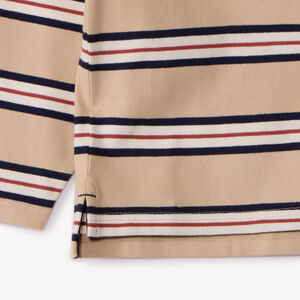 Polo de manga larga con rayas y parche decorativo niño 