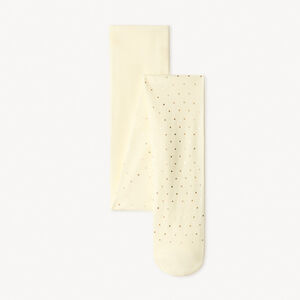 Pantalones finos de niña con lunares dorados. 