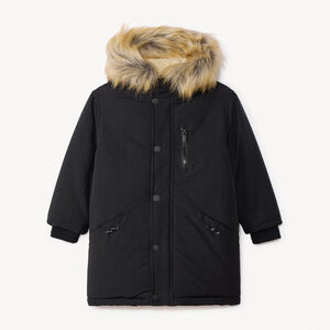 Parka con capucha y pelo sintético desmontable para niño  Main Parka con capucha y pelo sintético desmontable para niño