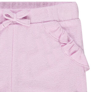 Short de felpa con bolsillos con volantes para bebé niña 