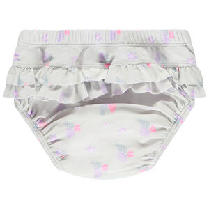 Culotte de baño de capa impresa con volantes para niña 