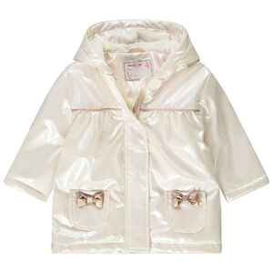 Parka efecto vinilo con capucha para bebé niña 