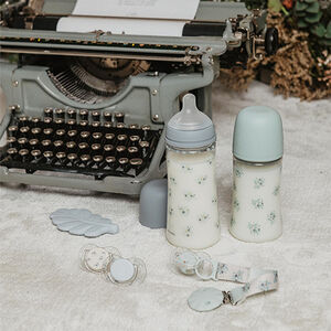 Chupete con tetina fisiológica silicona SX PRO Poem 6-18M azul 