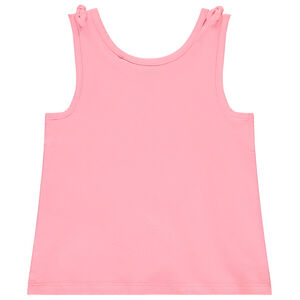 Camiseta sin mangas con lazos y estampado de purpurina para bebé niña 