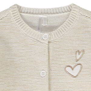 Chaleco de punto con bordados de corazones para bebé niña 