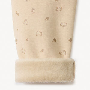 Legging con estampado de purpurina y forro de sherpa para niña 