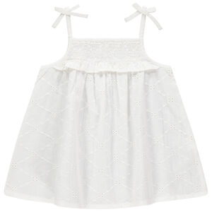 Top en broderie anglaise à fines bretelles 