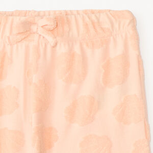 Short de felpa con motivos en relieve para niña bebé. 