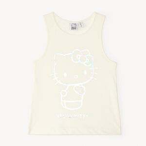 Camiseta sin mangas de Hello Kitty iridiscente para niña. 