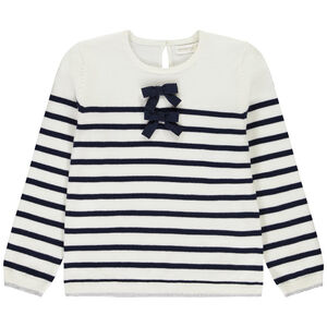 Jersey marinière con nudos fantasía para niña  Main Jersey marinière con nudos fantasía para niña