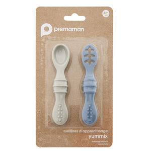 Set de 2 cucharas de aprendizaje Yummix - Azul 