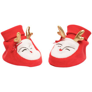 Chaussons en velours cerf de Noël pour bébé fille Main Chaussons en velours cerf de Noël pour bébé fille