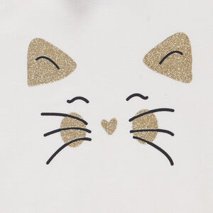 Suéter de niña con cuello alto y estampado divertido en jersey. 