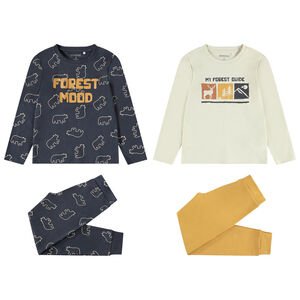 Pack de 2 conjuntos de pijamas largos intercambiables para niño 