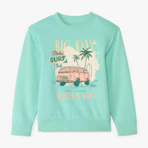 Sudadera de piqué con estampado decorativo para niño 