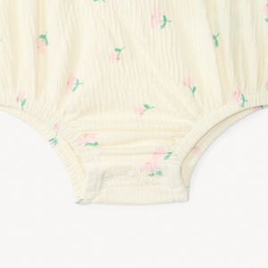 Vestido 2 en 1 con efecto arrugado y estampado divertido para niña bebé 