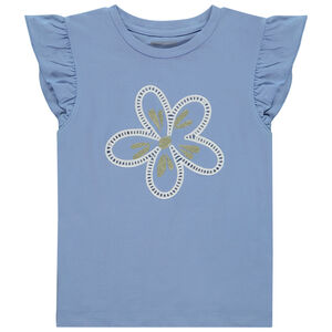 Camiseta de manga corta con flores niña 