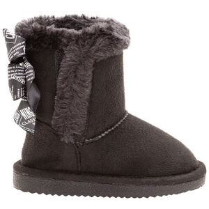 Botines forrados con lazo en la parte posterior para niña. 