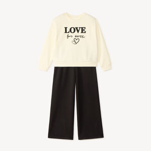 Conjunto de sudadera + pantalón acampanado para niña 