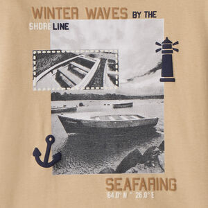 T-shirt manches longues photoprint canot pour garçon  Main T-shirt manches longues photoprint canot pour garçon