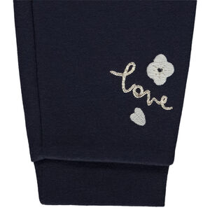 Jogging forrado de terciopelo y bordado Love para bebé niña 