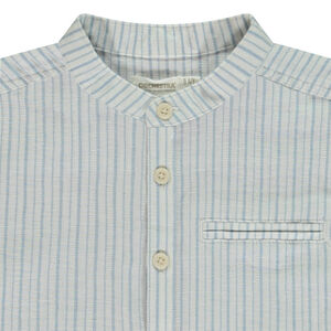 Camisa de manga corta a rayas con cuello mao para niño 