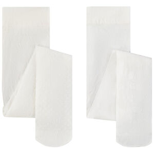 Lote de 2 pares de leotardos finos con estampado en relieve para niña. 