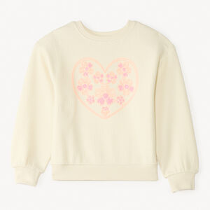 Sudadera oversize de punto texturizado con bordado y lentejuelas para niña 