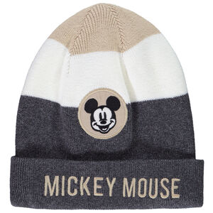 Bonnet en tricot tricolore avec patch brodé Mickey Disney pour garçon Main Bonnet en tricot tricolore avec patch brodé Mickey Disney pour garçon