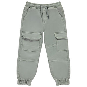 Pantalón cargo liso con efecto denim para niño 