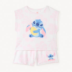 Conjunto de 2 piezas camiseta + short Stitch de Disney para niña 