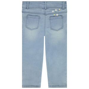Jean efecto denim con bordado fantasía niña 