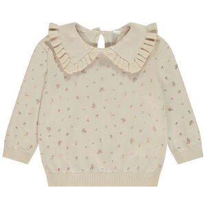 Jersey con cuello claudine y estampado floral para bebé niña 