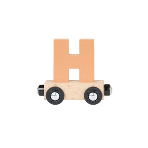 Wagon de madera con la letra "H" - marrón 