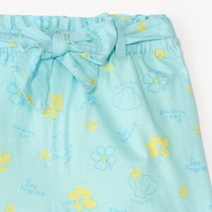 Pantalones cortos fluidos con estampado de conchas para niña 
