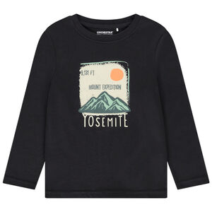 Camiseta de manga larga con estampado y parche para niño 