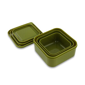 Lote de 3 lunchboxes apilables Mr. Dino verdes 