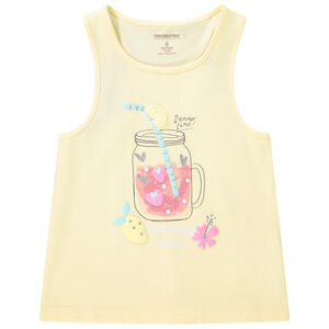 Camiseta sin mangas estampada limonada para niña 