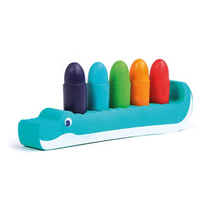 Set de 5 crayons de bain lavables sur crocodile en mousse 