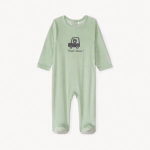 Dors bien uni en velours imprimé pour bébé garçon. 