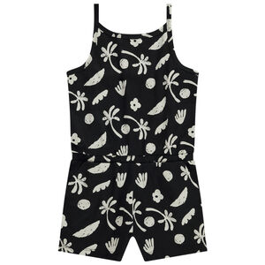 Mono corto de punto de jersey con estampado fantasía para niña  Main Mono corto de punto de jersey con estampado fantasía para niña