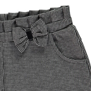 Short de milano a cuadros con lazo para niña 