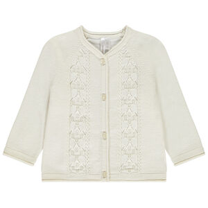 Gilet de punto calado para niña. 