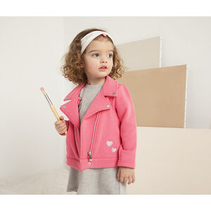 Chaqueta felpa estilo biker - rosa 