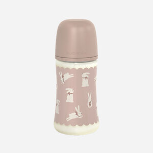 Biberón con tetina fisiológica SX PRO M 270ml Conejos rosa 