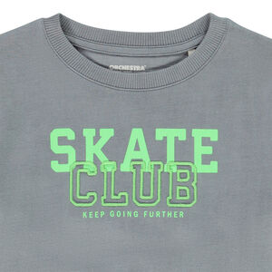 Camiseta de manga larga en jersey print y bordado niño 