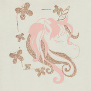 Conjunto de jogging de felpa con estampado de unicornio brillante para niña 