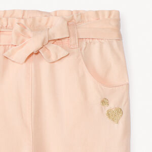 Pantalón bordado de corazones + cinturón para atar niña bebé 