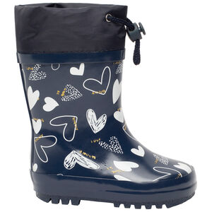 Bottes de pluie à col imprimé cœurs pour bébé fille  Main Bottes de pluie à col imprimé cœurs pour bébé fille