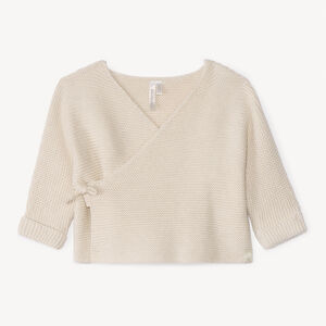 Brassière unie en tricot point mousse pour bébé 